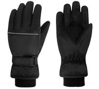 Azarxis Niños Guantes de Invierno Guantes de Esquí Cálidos Antideslizante Guantes de Nieve para Esquí Snowboard Ciclismo al Aire Libre para Niños y Niñas (Negro, XL (10-12 años))