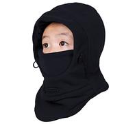Azarxis Pasamontaña para Niños Balaclava Invierno Calentador de Cuello con Capucha A Prueba de Viento para Esquí Motocicleta Bicicleta al Aire Libre (Negro)