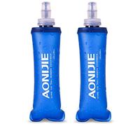 Azarxis Soft Flask Botella de Agua Flexible Blanda Bolsa de Hidratación TPU Deportiva para Correr Senderismo Ciclismo Maratón (Azul - 250ml - 2 Pcs)