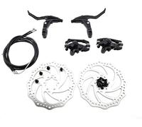 Azatemgo Kit de freno de disco de bicicleta de 160 mm para freno delantero y trasero, juego de discos de freno y palancas de freno, Metal Plástico, negro