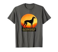 Azawakh Silueta Puesta del Sol Raza Antigua Camiseta
