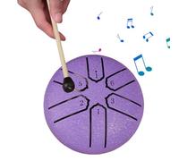 Azazaza Tambor de lluvia para jardín, mini tambor de chakra de lengua de acero de 6 tonos, instrumento musical, instrumento musical, tambor de meditación para educación zen y musical, yoga,