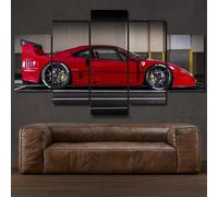 AZBESCZ Lienzos decorativos cuadros pared lienzo Ferrar F40 Coche arte de pared de lienzo 5 piezas cuadros decoracion salon modernos cuadros para dormitorios