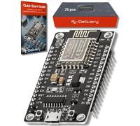 AZDelivery 25 pcs NodeMCU Lolin V3 Modulo ESP8266 ESP-12F WiFi con CH340 Tarjeta de Desarrollo WiFi 2.4 GHz con Compatible con Arduino E-Book Incluido!