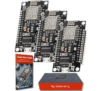 AZDelivery 3 pcs NodeMCU Lolin V3 Modulo ESP8266 ESP-12F WiFi con CH340 Tarjeta de Desarrollo WiFi 2.4 GHz Compatible con Arduino con E-Book Incluido!