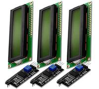 AZDelivery 3 x HD44780 16x2 Modulo LCD Display Bundle con Interfaz I2C 2x16 Caracteres Compatible con Arduino con E-Book Incluido! (con Fondo Verde y Caracteres Negros)