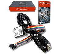 AZDelivery 5 pcs Logic Analyzer Analizador Logico 8 canales, 24MHz con cable USB compatible con Arduino con E-Book incluido!