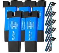 AZDelivery 5 x ST-Link V2 Emulator Downloader Mini-Depurador, Unidad Programación STM8 STM32, Soporte para Programador de Descarga con Jumper Wire F2F 20CM Compatible con Arduino y E-Book Incluido!