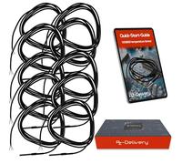 AZDelivery DS18B20 - Cable digital de acero inoxidable (10 unidades, 2 m, sensor de temperatura, resistente al agua, compatible con Arduino y Raspberry Pi, incluye libro electrónico)