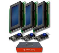 AZDelivery HD44780 2004 LCD Display Bundle Azul 4x20 con Caracteres Blancos con Interfaz I2C Compatible con Arduino y Raspberry Pi con E-Book Incluido!