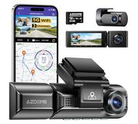 AZDOME 3 Canales 2K+1080P+1080P Cámara de Coche 5Ghz WiFi GPS Dashcam con IR Visión Nocturna, Gran Angular, Sensor G, Grabación en Bucle, Modo Estacionamiento 24H, Tarjeta de 64G (M550Pro-3CH)