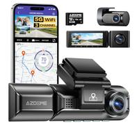 AZDOME 4K Dashcam Voiture, Écran IPS 3,19 Pouces, Carte 64 Go Incluse, WiFi 5,8 GHz, GPS, Vision Nocturne, Grand Angle 170° WDR, Moniteur de Stationnement, Prend en Charge Jusqu'à 256 Go (M550 Pro-3CH