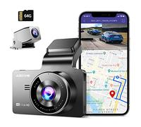 AZDOME 4K WiFi GPS Car Dash Cam, Dual Lens with 3" IPS UHD 3840x2160P + 1080P IP68 Rear camera, Dashboard Camera Recorder with 150° Wide Angle with Night Vision, WDR, Parking Monitor,Support 128GB Max