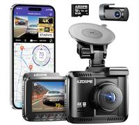AZDOME Dashcam Cámara Coche 4K+1080P, WiFi &GPS, 2.4' IPS Dash CAM Coche con Tarjeta SD de 64GB,Camara Coche Grabadora,170° Gran Angular,Visión Nocturn,WDR,Sensor G,Monitor de Aparcamiento