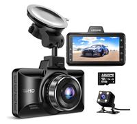 AZDOME M01 Dashcam Cámara Coche Frontal y Trasera con Tarjeta de 64GB Gratis, Cámara Doble para Coche con Pantalla de 3", ADAS y Sensor G Integrados, Modo de Estacionamiento 24H (M01 Pro)