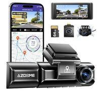 AZDOME M550 Pro - Cámara integrada con 3 canales 4K + 2,5K, pantalla de 3,2", GPS WiFi, tarjeta de 64 GB, visión nocturna