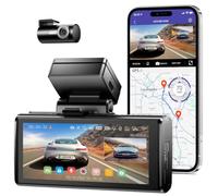 AZDOME M580-4CH 5K 5GHz WiFi Cámara de salpicadero delantera y trasera, cámara de salpicadero táctil de 4 pulgadas para coches, cámara de salpicadero con tarjeta de 64GB gratis 4K+1080P GPS WDR con