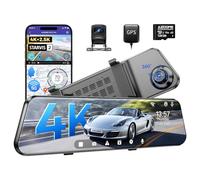 AZDOME PG17 Pro Mirror Dash CAM Front and Rear with IMX678, STARVIS 2 Rear View Mirror Camera with 5.8GHz WiFi, 4K+2.5K Dashcam, OTA Upgrade, Timeline Playback, Dual HDR, Voice Control, 128GB Card
