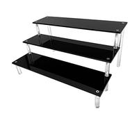 AZEAM Acrílico Negro Riser Expositores Figuras Populares, Mesas Organizadores De Acrílico Esmalte De Uñas Perfumes Cosméticos Manualidades Bisutería Cupcakes Buffets Postres 1 Pack