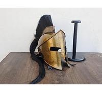 Azeem Mart Casco espartano griego de la película 300 | Casco antiguo guerrero gran rey Leónidas con soporte de exhibición réplica para cosplay