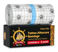 AZEN Cinta adhesiva impermeable para tatuajes de 15,2 x 2,4 m para segunda piel, accesorio para tatuajes