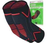 aZengear Codera de Compresión Epicondilitis (Par) para Hombre y Mujer, Manga de Compresión para Tendinitis, Artritis, Tenis, Golf, Gym (Negro con rojo, S)