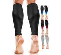 aZengear Mangas de Compresión para Pantorrillas Hombres y Mujeres, Medias Compresivas, Calcetines de Soporte para Deporte, Correr (Negro L/XL)