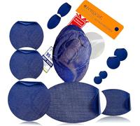aZengear Parche de Reparación - Tela de Poliéster Impermeable, Autoadhesiva y Resistente a Desgarros, Frío y Calor para Plumas, Abrigos, Monos de Nieve, Zapatos, Tiendas, PVC (Azul Marino)