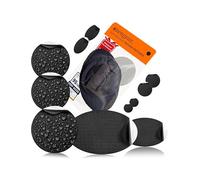 aZengear Parche de Reparación - Tela de Poliéster Impermeable, Autoadhesiva y Resistente a Desgarros, Frío y Calor para Plumas, Abrigos, Monos de Nieve, Zapatos, Tiendas, PVC (Negro)