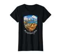 Azerbaiyán, reinterpretado artísticamente por #LeoPepeDesign Camiseta gráfica económica, Mujer, Negro, XL
