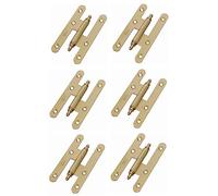 AZERODESIGN-Bisagras Puertas Madera-Bisagras para Puertas-Pernio Bisagra-Material Acero con Remates-Pack 6 Unidades-Medidas100x57mm-Cantos Redondo (IZQUIERDA, LATON MATE)