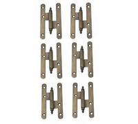 AZERODESIGN-Bisagras Puertas Madera-Bisagras para Puertas-Pernio Bisagra-Material Acero con Remates-Pack 6 Unidades-Medidas100x57mm-Cantos Redondo(IZQUIERDA, BRONCE RUSTICO)