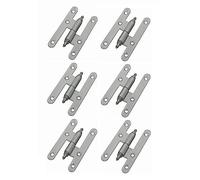 AZERODESIGN-Bisagras Puertas Madera-Bisagras para Puertas-Pernio Bisagra-Material Acero con Remates-Pack 6 Unidades-Medidas100x57mm-Cantos Redondo(DERECHA, ACERO INOXIDABLE)