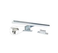 AZERODESIGN - Foco ELEGANCE para el Espejo del Baño - 300x107x51,5 mm - Acabado Plata Brillo - Incluye Transformador - 220-230V y Potencia de 10W - 600 LMS - Luces LED Color Luz - Material de Aluminio