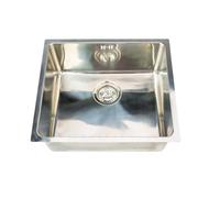 AZERODESIGN-Fregadero Cocina Acero Inoxidable-1 Seno-Fregadero Modernos-Pila Lavadero-Desagüe Completo Incluido-Fregadero Encimera-3 Medidas Disponibles-Cantos Cuadrados (45x40x20)