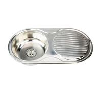 AZERODESIGN-Fregadero Cocina- Fregadero Cocina 1 Seno-Fregadero-Fregadero con Escurridor-Fregadero de Acero Inoxidable-Incluye Accesorios para su Instalación-Medida Total Largo 84cm x Ancho 44 cm
