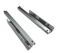 AZERODESIGN-Guías correderas para cajones -Guía Cajón Juego Guías -Railes Cajones extraíbles-Guía Rodamientos Laterales-Rieles para cajones -Sistema Cierre Suave-Guía cajón-Guía para cajones (550MM)