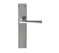 AZERODESIGN - Juego de Manilla con Placa Larga VENUS - 24,5x4,5 cm - Largo Manija de 12 cm - Acabado Resistente al Desgaste y la Oxidación - Color Níquel Satinado - Material de Aluminio