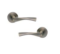 AZERODESIGN - Juego de Manilla con Roseta Redonda MAR - 5 cm - Largo Manija de 12 cm - Acabado Resistente al Desgaste y la Oxidación - Color Bronce Rústico - Fácil Instalación - Material de Aluminio