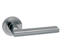 AZERODESIGN - Juego de Manivela VENUS con Roseta Redonda - Diámetro 5 cm - Largo de Manivela de 11,5 cm - Acabado Resistente al Desgaste y la Oxidación - Color Níquel Satinado - Elaborado en Aluminio