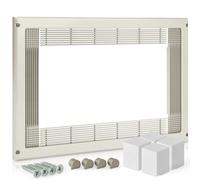 AZERODESIGN- Marco Microondas - Embellecedor Microondas -Marco Microondas Color INOX -40x60 cm - 22 mm de Grosor - Incluye Tornillos, Tapas Embellecedoras y 4 Tacos en Polietileno-Rejilla Recortable