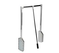 AZERODESIGN-Perchero-Barra Armario -Abatible- Colgador Ropa Elevable Vestidor o Armario-Tirador central-Resistente 17kg-Regulable-Color Gris-Acabado Cromo(600-830mm)