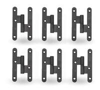 AZERODESIGN Pernio Bisagra Puertas de Madera Interior, Material Acero son Remates pack de 6 unidades medidas de 100 x 57mm con cantos redondos Acabado en Color Negro epoxi (DERECHA)