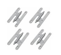 AZERODESIGN-Pernio- Bisagras Puertas -Bisagras puertas madera - Material de Latón con Remates-Pack de 4 Unidades -Medidas 100 x 57mm -Cantos Redondos-Mano Derecha e izquierda(IZQUIERDA, CROMO MATE)