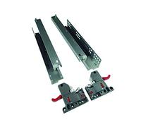 AZERODESIGN -Rieles para Cajones 450 mm -Extracción Total con Freno -Sistema de Cierre Silencioso -3 Sistemas de Regulación -Ideal para Tablero 16 y 19 mm - 50 kg de Resistencia