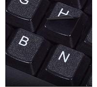 AZERTY Keyboard Stickers Self-Adhesive French Layout/Notebook 13 Width x 14 Height Black Background