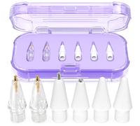 AZF Puntas de repuesto para Apple Pencil Pro/USB-C/2ª generación/1ª generación con caja de almacenamiento, puntas de lápiz de repuesto de metal mixto resistentes al desgaste para accesorios de lápiz