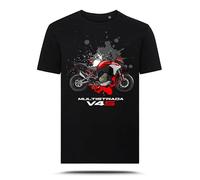 AZgraphishop Camiseta con gráfica Multistrada V4S Red Drawing Style TS-DUC-037, Negro , XL