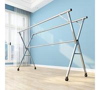 AZHANGYB Perchero Burro Industrial con Ruedas, Tendederos para Sabanas, Perchero De Pie Moderno para Dormitorio, Perchero Burro con Ruedas, Tendales De Ropa Plegable (2m)