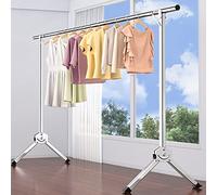 AZHANGYB Perchero MóVil con Ruedas, Tendales De Ropa Plegable De Pie, Perchero Bipolar Independiente Multifuncional, Perchero Burro Industrial (2m)